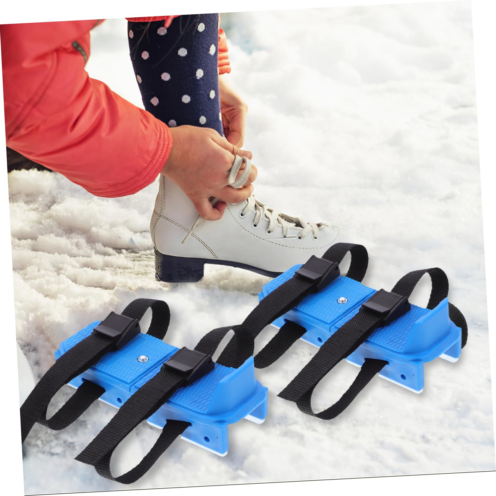 Pattini Anti-Fall per Supporto Regolabile Guardie dei Pattini Ghiaccio Pattinaggio Plastica Nero