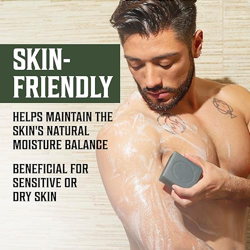 Miniatura 7 de Viking Revolution Jabón natural de árbol de té para hombres, barra de jabón para hombre con aceites esenciales, jabón en barra prensado en frío para