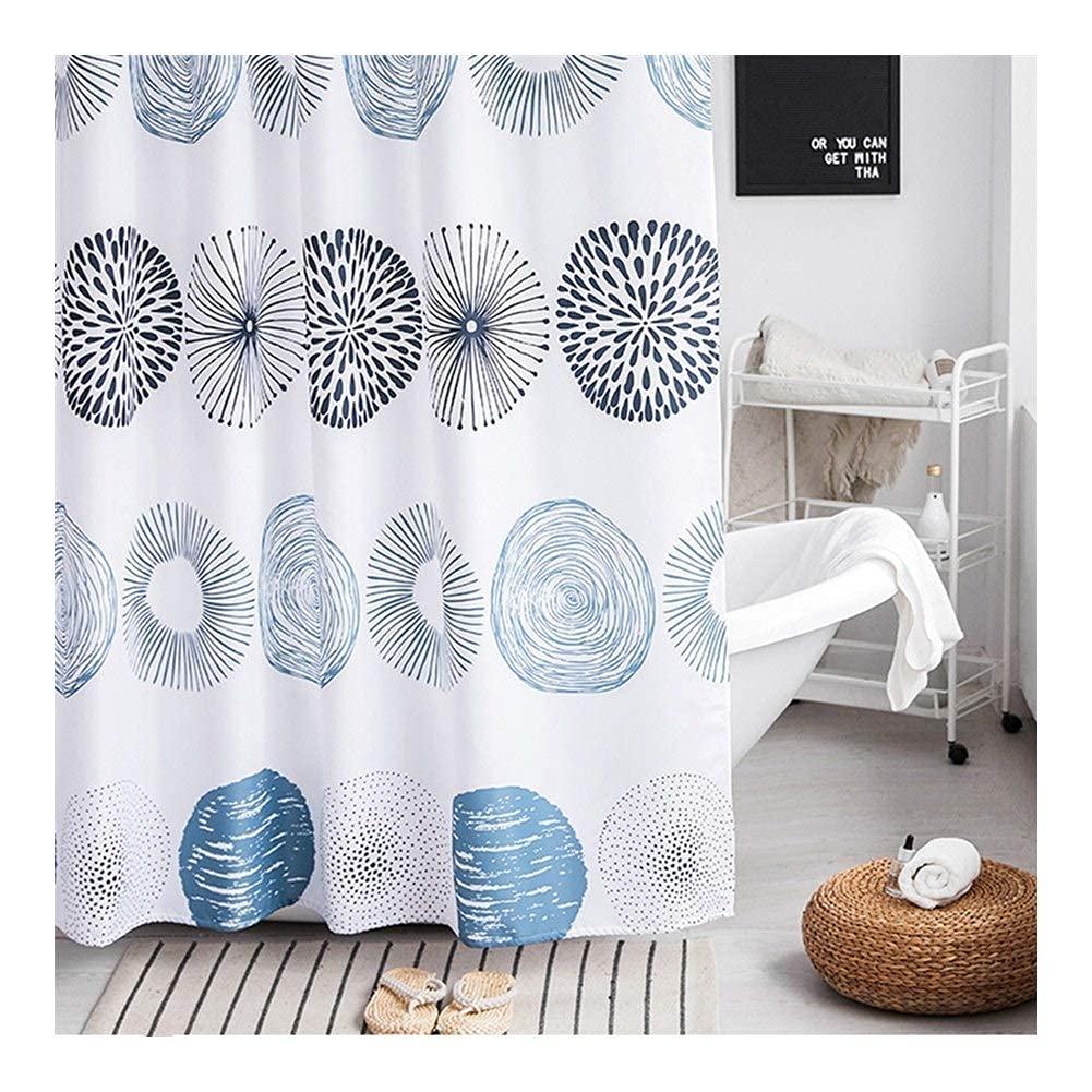 Rideau de douche 100% tissu lesté long et imperméable haut de gamme