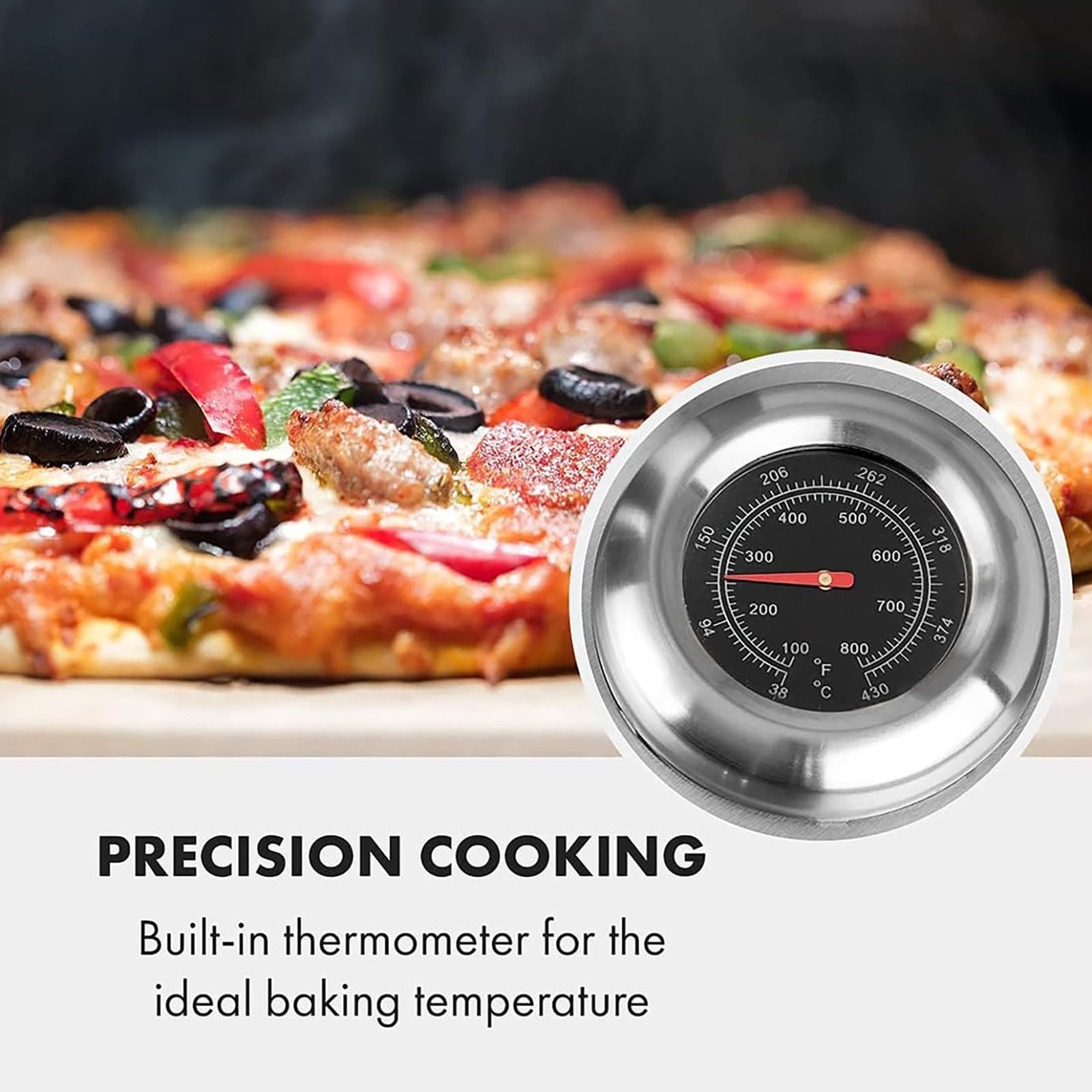 Przenośny gazowy piec do pizzy do grilla na świeżym powietrzu, 30 cm, zawiera zawór sterujący, kamień do pizzy i palnik do łatwego pieczenia