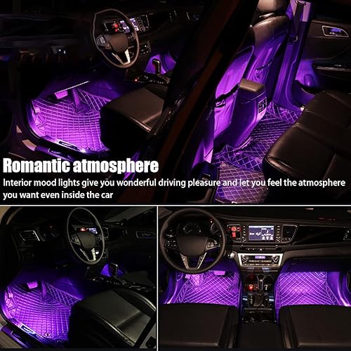 Miniatura 3 de HIPOPY Luces LED de ambiente para automóvil, lámpara decorativa interior con enchufe adaptador de cigarrillos, luz nocturna ambiental debajo del