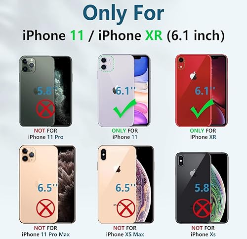 Miniatura 2 de FNTCASE Funda para iPhone 11 funda para iPhone XR con soporte a prueba de golpes de grado militar, doble capa de protección completa, duradera