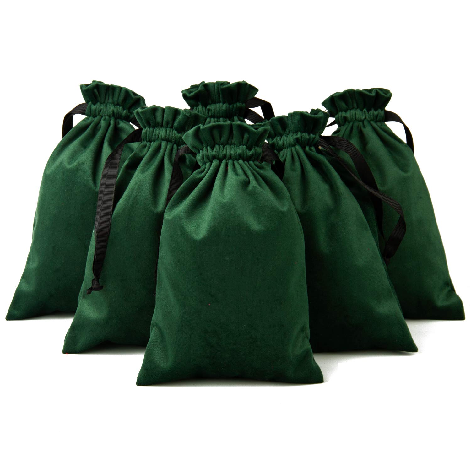 Lot De 6 Sachets En Velours Pour Cartes Tarot, Bijoux, Pièces - 15,5x23 Cm (Noir, Vert Forêt, Vin) - 3