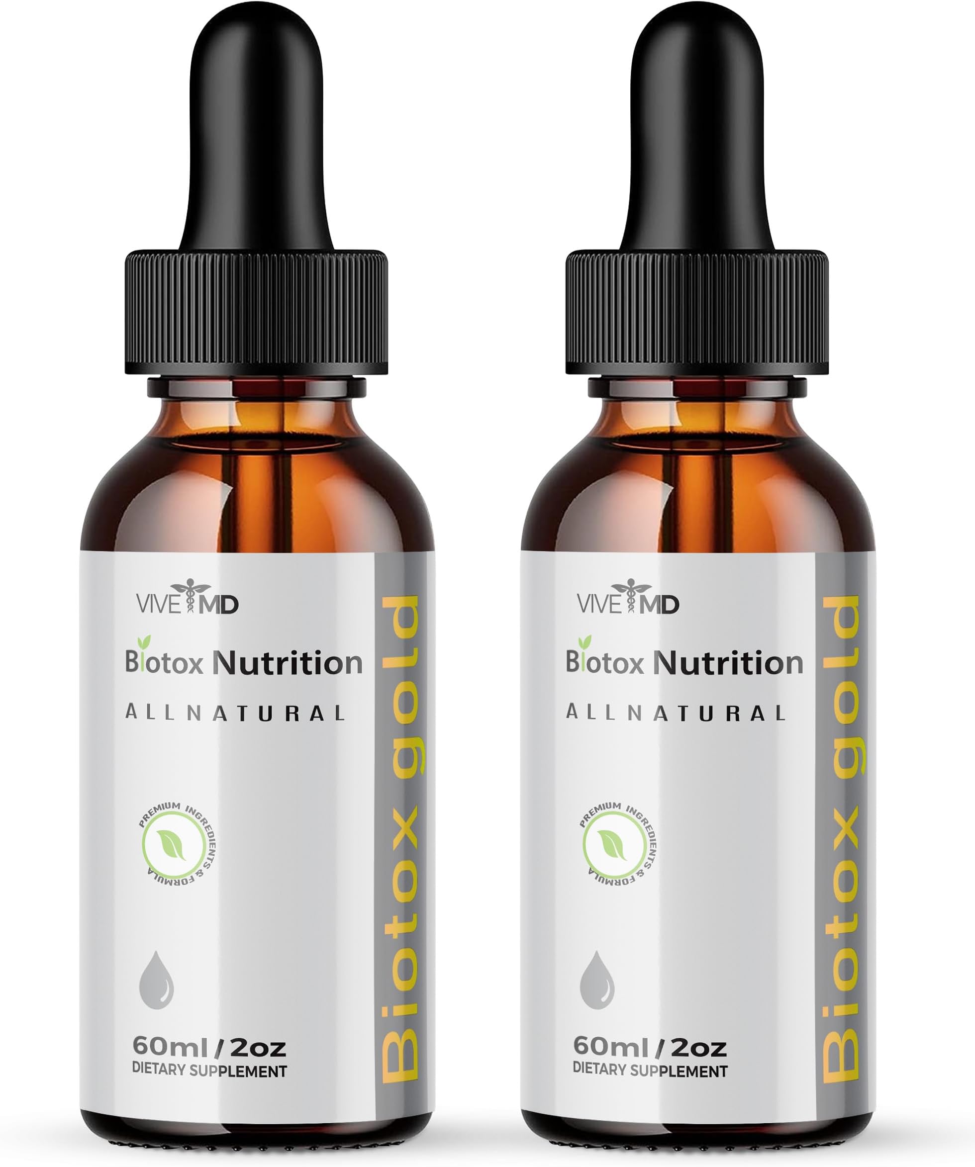 Biotox Gold Drops Supplement - Official Formula - Biotox Advanced Dietary Supplement - Bio Tox Gold Drops Extra Strength with Organic Hawthorn Extract Organic Horse Chestnut Extract Reviews (2 Pack)