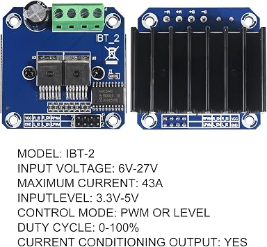 2PCS BTS7960 43A H-Bridge Double High Power Motor Driver Module/DIY Smart Car Current Diagnostic