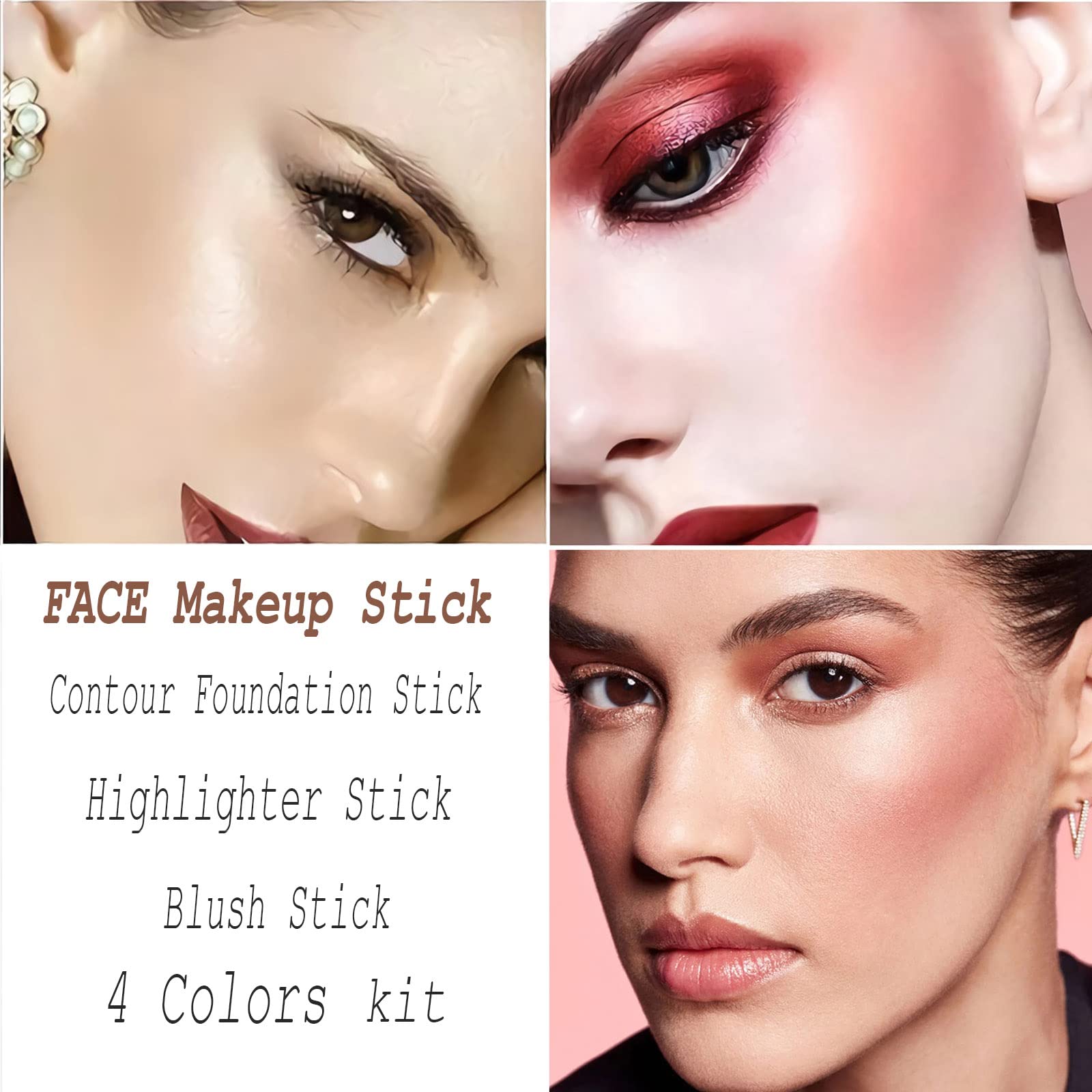 Buy SUMEITANG 4PCS Contour Stick Highlighter Stick And Cream Blush