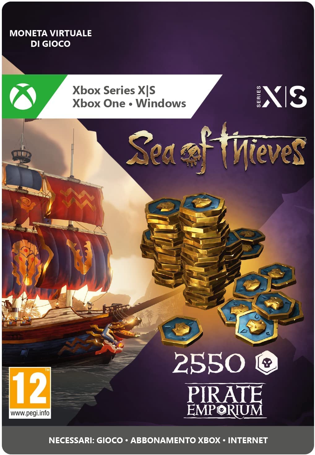 Sea of Thieves Captain’s Ancient Coin Pack – 2550 Coins | Xbox & Windows 10 - Codice download