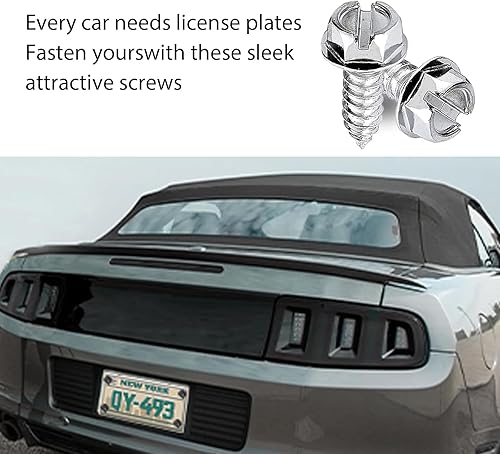 Miniatura 3 de 4 tornillos de fijación de acero inoxidable para marco de matrícula de automóvil, sujetadores de tornillos de matrícula estadounidenses a prueba de