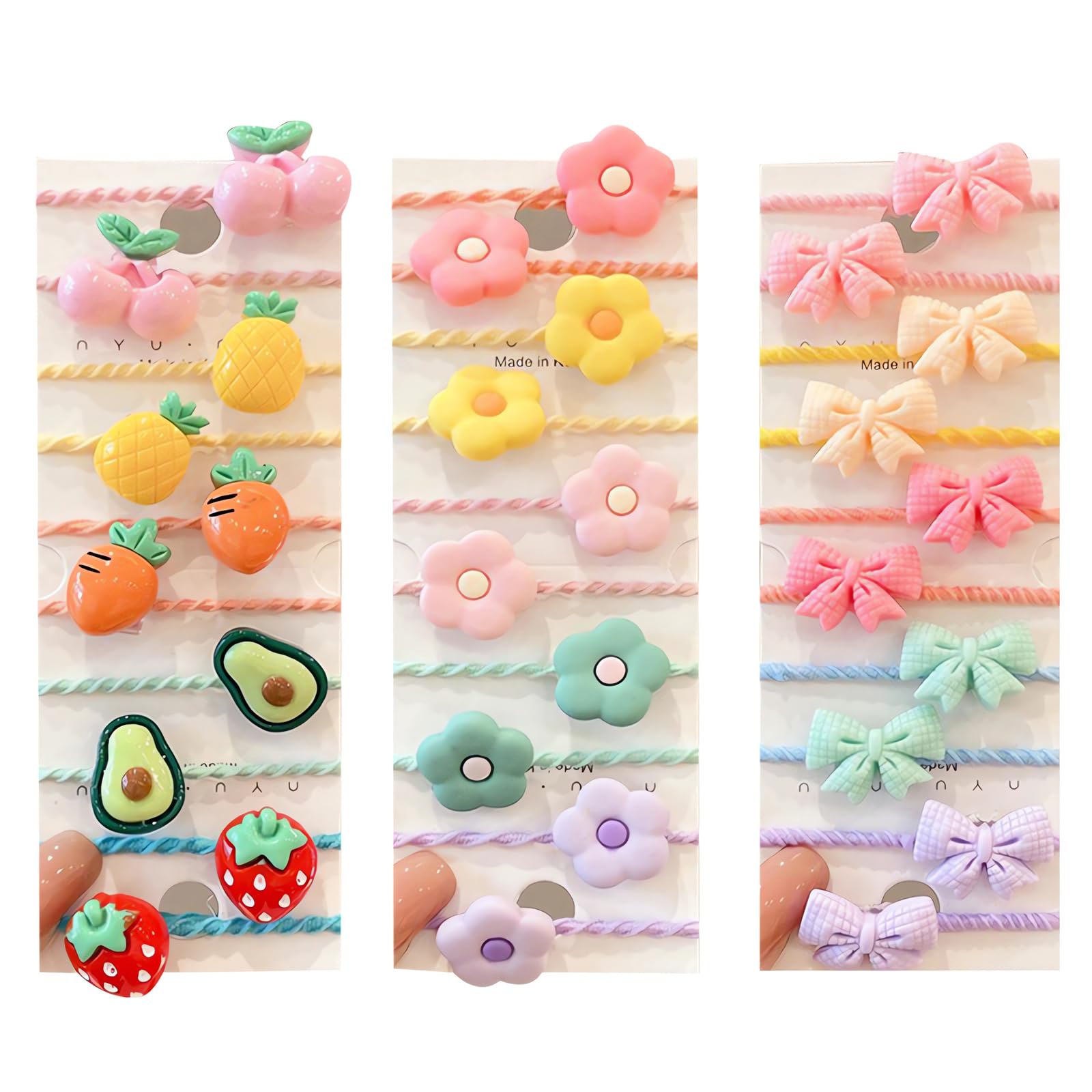 30 Pcs Elastiques Cheveux Bebe Fille,Chouchous Bébé Fille Élastiques à Cheveux de Dessin Animé, Filles Cravates De Cheveux Titulaires de Queue de Cheval (Multicolore)