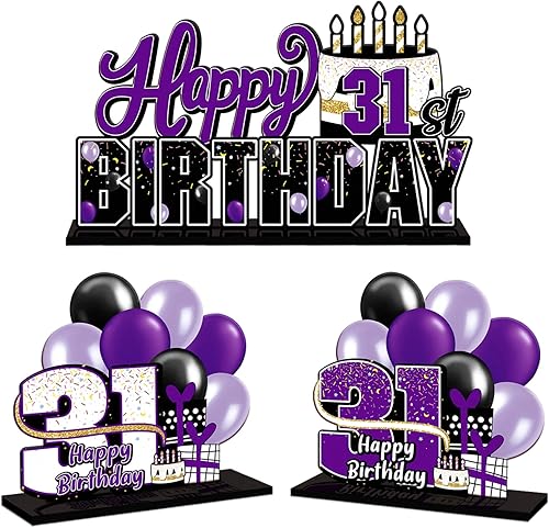 Miniatura 178 de LINGTEER Juego de centros de mesa de acrílico azul con texto en inglés «Happy 100th Birthday» – Decoración de regalo de fiesta de cumpleaños número