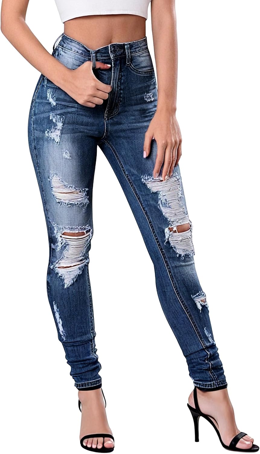 Only Emily Stretch High Waist Hearts Jeans Dames