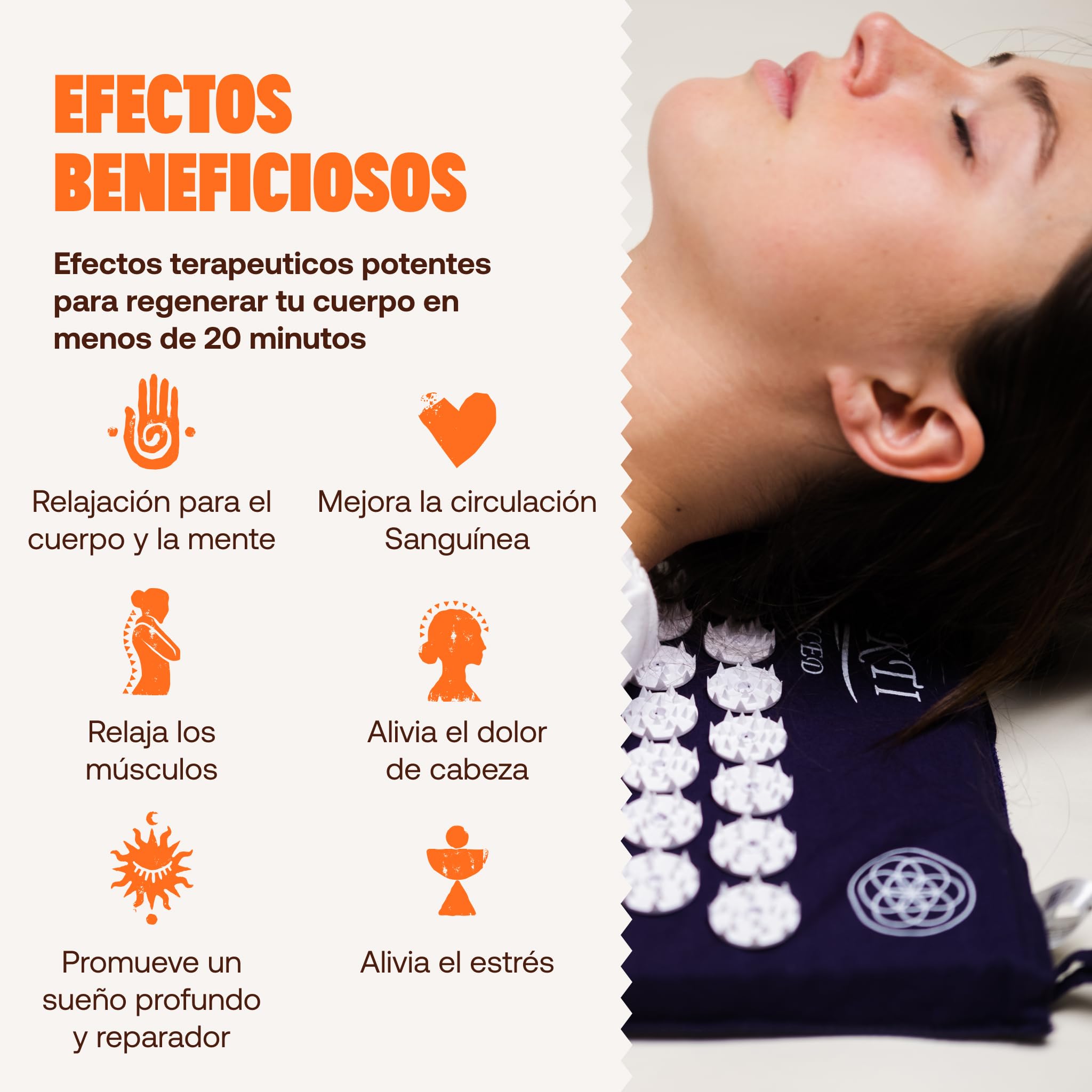 ShaktiMat [La original] Esterilla de acupresión - Algodón orgánico - Fabricación ética - Relajación y masaje en la espalda, la cervical, los piernas, los pies - Negro