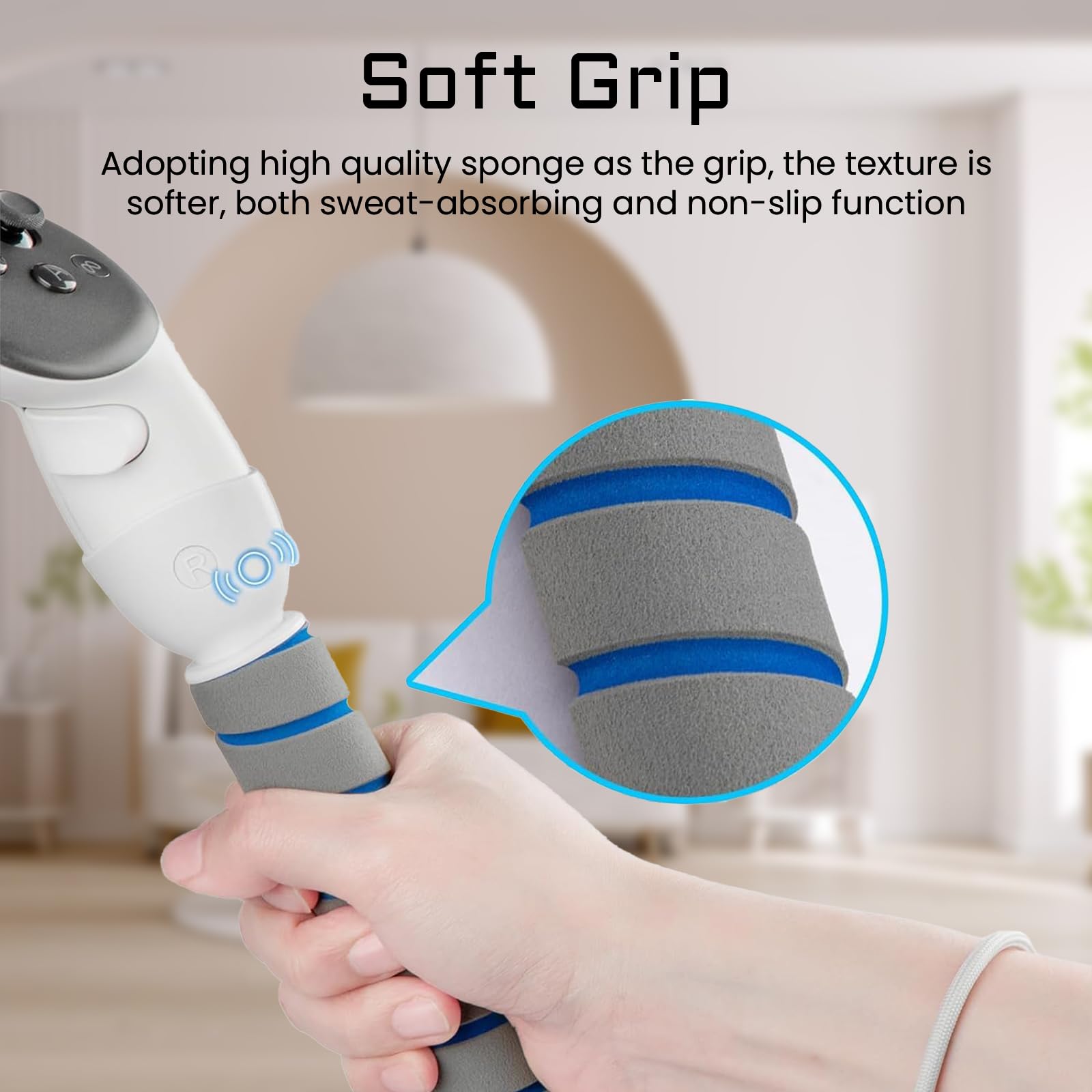 3 in 1 VR Gorilla Tag Long Arms Sticks for Meta Oculus Quest 3S Quest 3, Dual Controller Extension Grip Handle Golf Club Attachments VR Games Compatible with Meta Quest 3S / 3 Accessories (White) — view 6