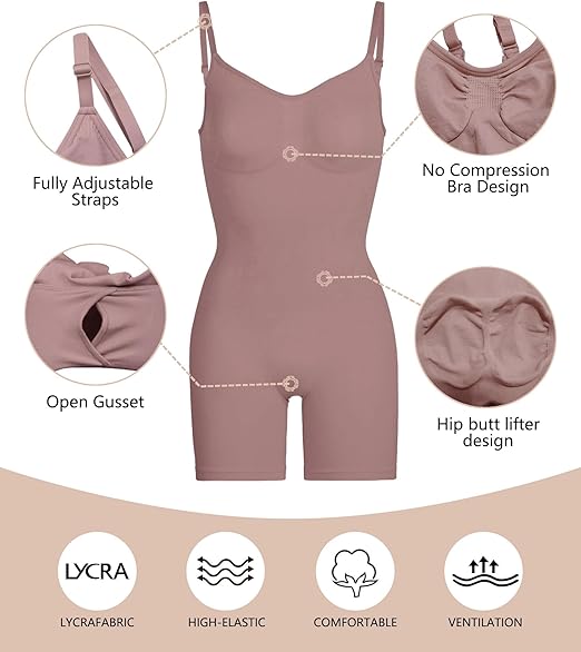 SHAPERX Slimming Shapewear Bodysculpt Slimming Shapewear Bodysuit for Women., beige, S-M