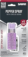 Vista 12 de SABRE Jeweled Pepper Spray, Maximum Strength, Fashionable Monochromatic Design, Quick and Easy Access Snap-Clip for Secure Attachment, Protect