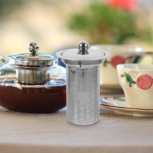 Miniatura 7 de Infusor de té de acero inoxidable con tapa, cesta de filtro de té de malla extrafina para hojas sueltas, filtro de repuesto para tetera para
