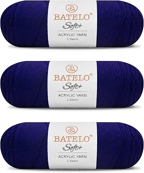 Soft Navy Blue Yarn 1008 Yards - 3 Pack Acrylic Yarn of 200g/7.5oz - 4 Medium Worsted - Crocheting, Knitting, Amigurumi, Craft