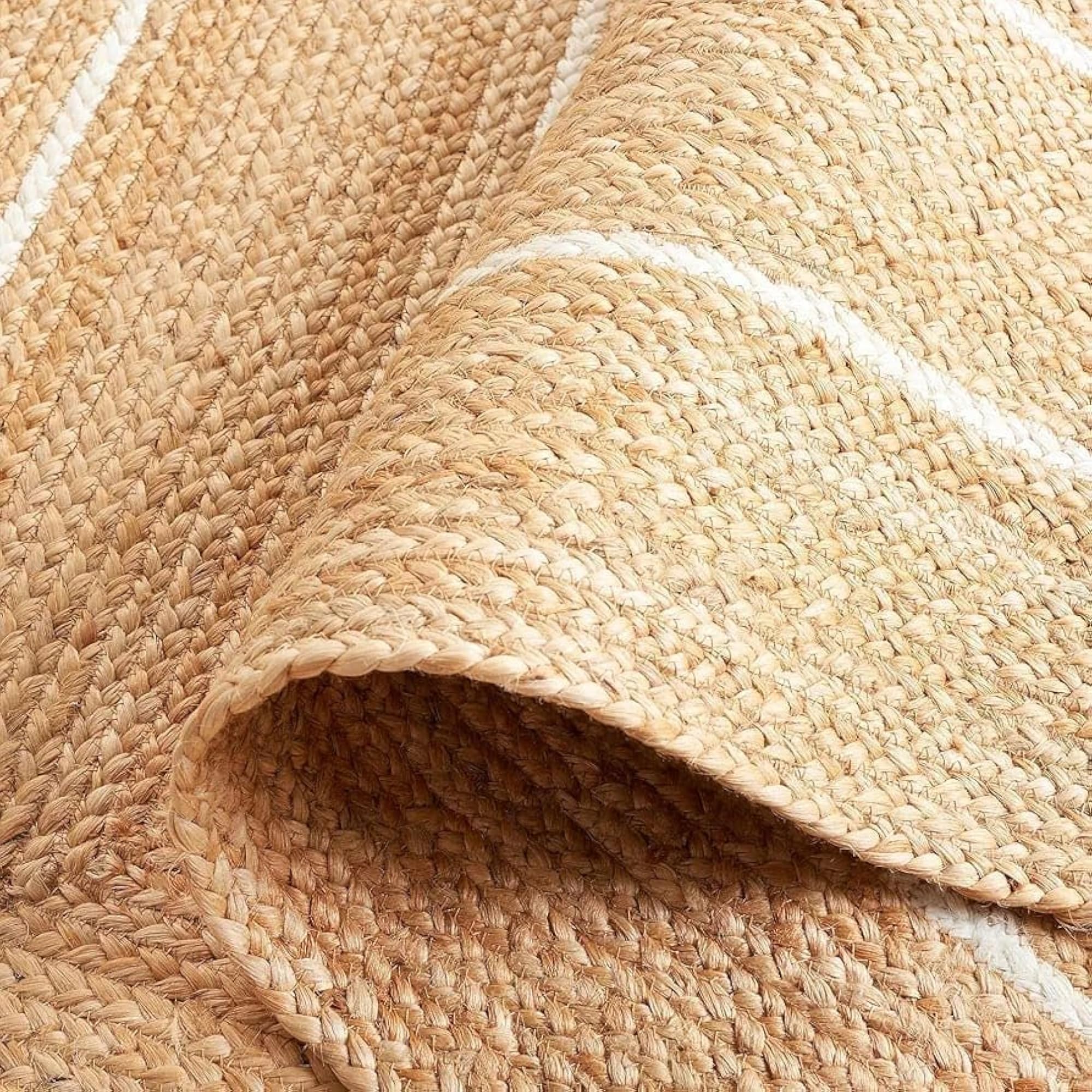 Jute Braided Reversible Hand Woven Rectangular Rug Carpet Mat
