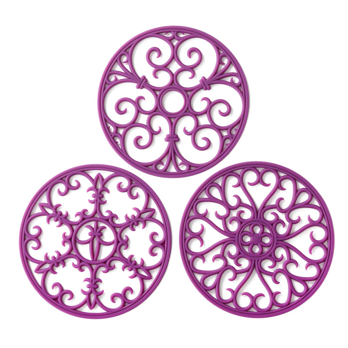 Silicone Trivet Mat - Non-Slip & Heat Resistant Kitchen Pads for Countertops & Table - Trivets for Hot Dishes & Cookware - Pot Holder for Pots & Pans