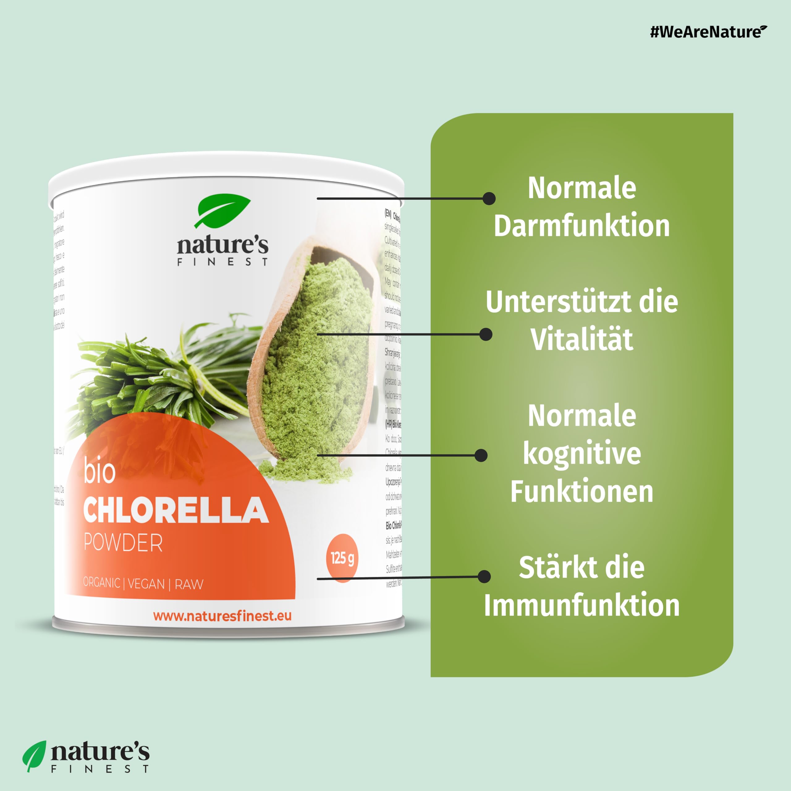 Nature's Finest Bio Chlorella, Pulver 625 g (5er Pack)