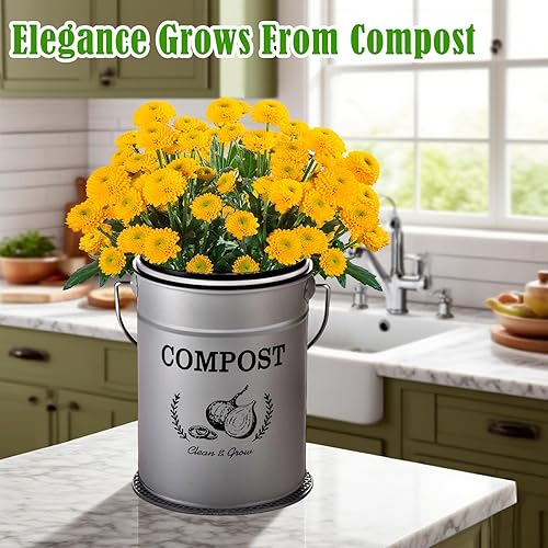 Miniatura 7 de AOSION Contenedor de compostaje para cocina, contenedor de compostaje para encimera de interior, cubo de compostaje de granja, contenedor de