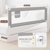ZEHNHASE Barrière de Lit Bébé et Enfant Antichute 1 Côté (140cm, Gris) - 7