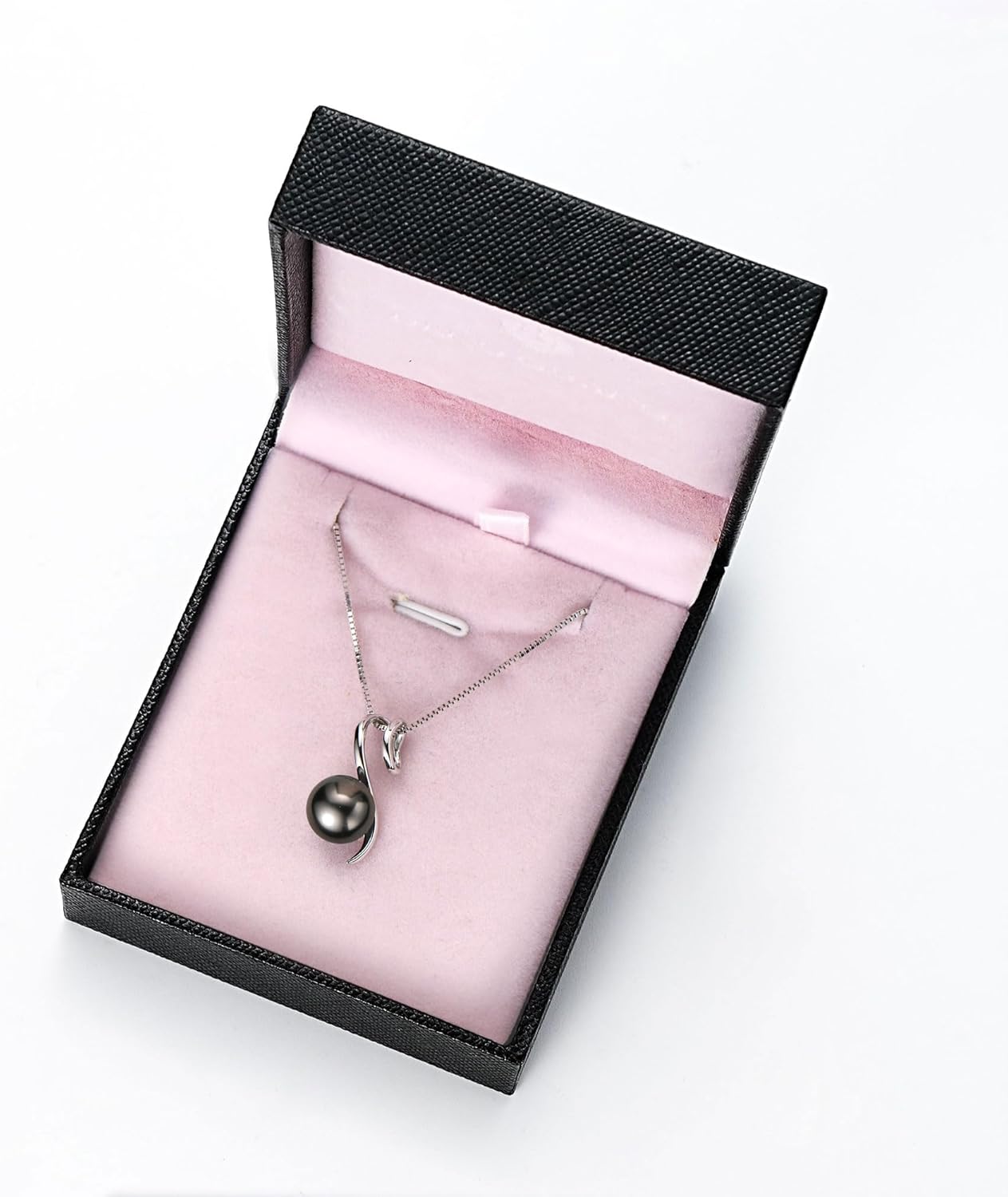 Tahitian Black Pearl Necklaces for Women, Sterling Silver Single Pearl Pendant Necklace Birthday Anniversary Jewelry Gifts for Wife Mom - Image 7