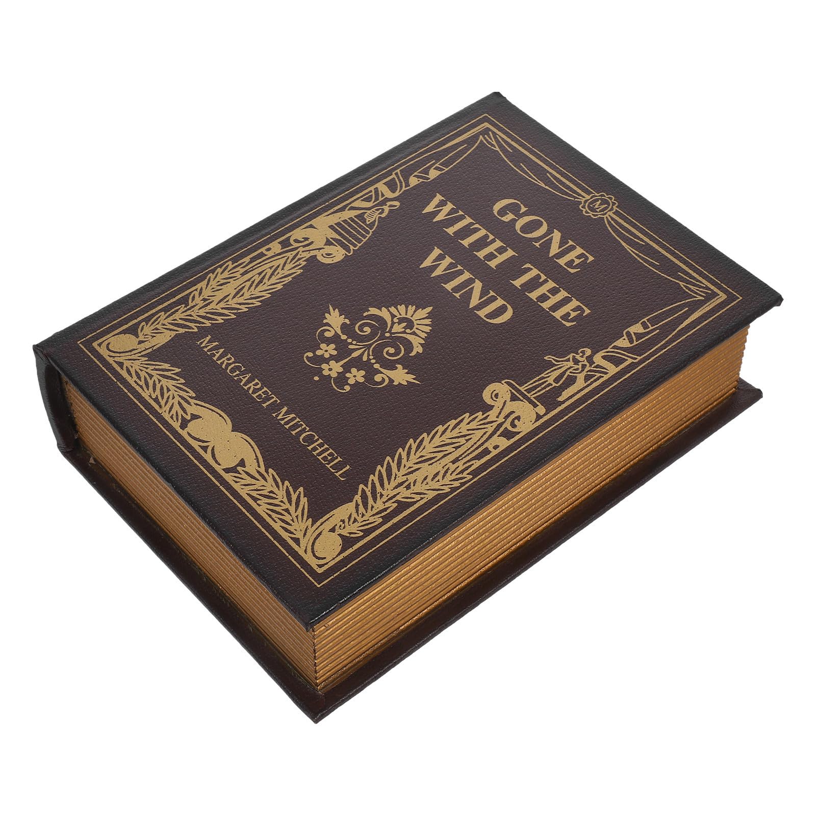 Boîte en bois livre de simulation vintage européen café pour décoration