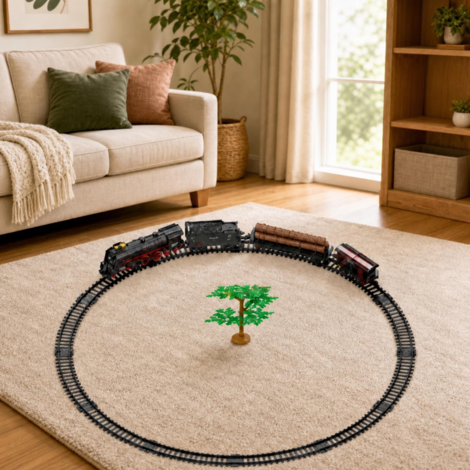 Trenino a Vapore con Binari Facile da Montare Motrice a Vapore con e Binari Durevole per Collezisti, Esposizione Hobby