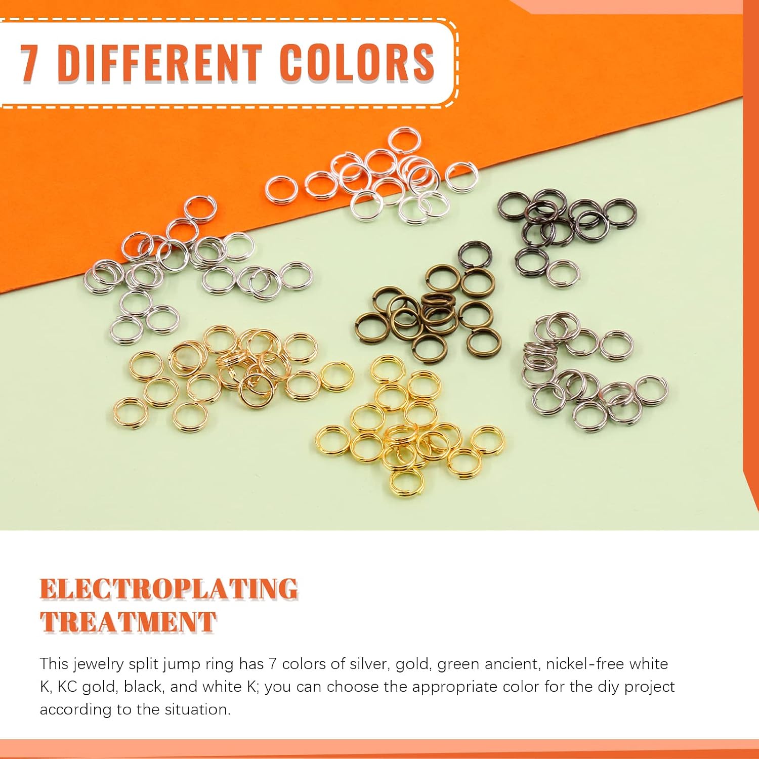 Tanstic 350 Pcs Split Jump Rings Set, 1/4" 7 Colors Double Closed & Loop Jump Rings with Opener & Pliers for DIY Jewelry Craft