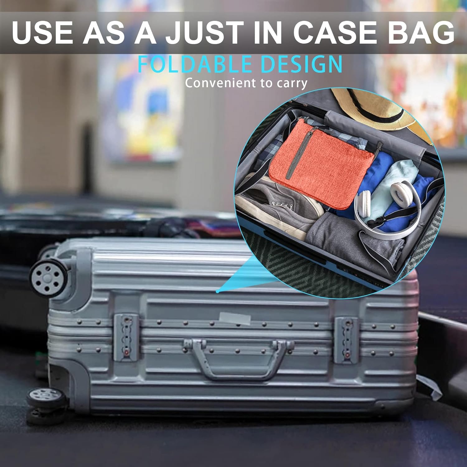 Vomgomfom 65L/85L/115L Foldable Travel Duffle Bag, Lightweight Checked Luggage with Shoe Compartment, Water-Resistant Weekender Overnight Bag for Men & Women - Image 6