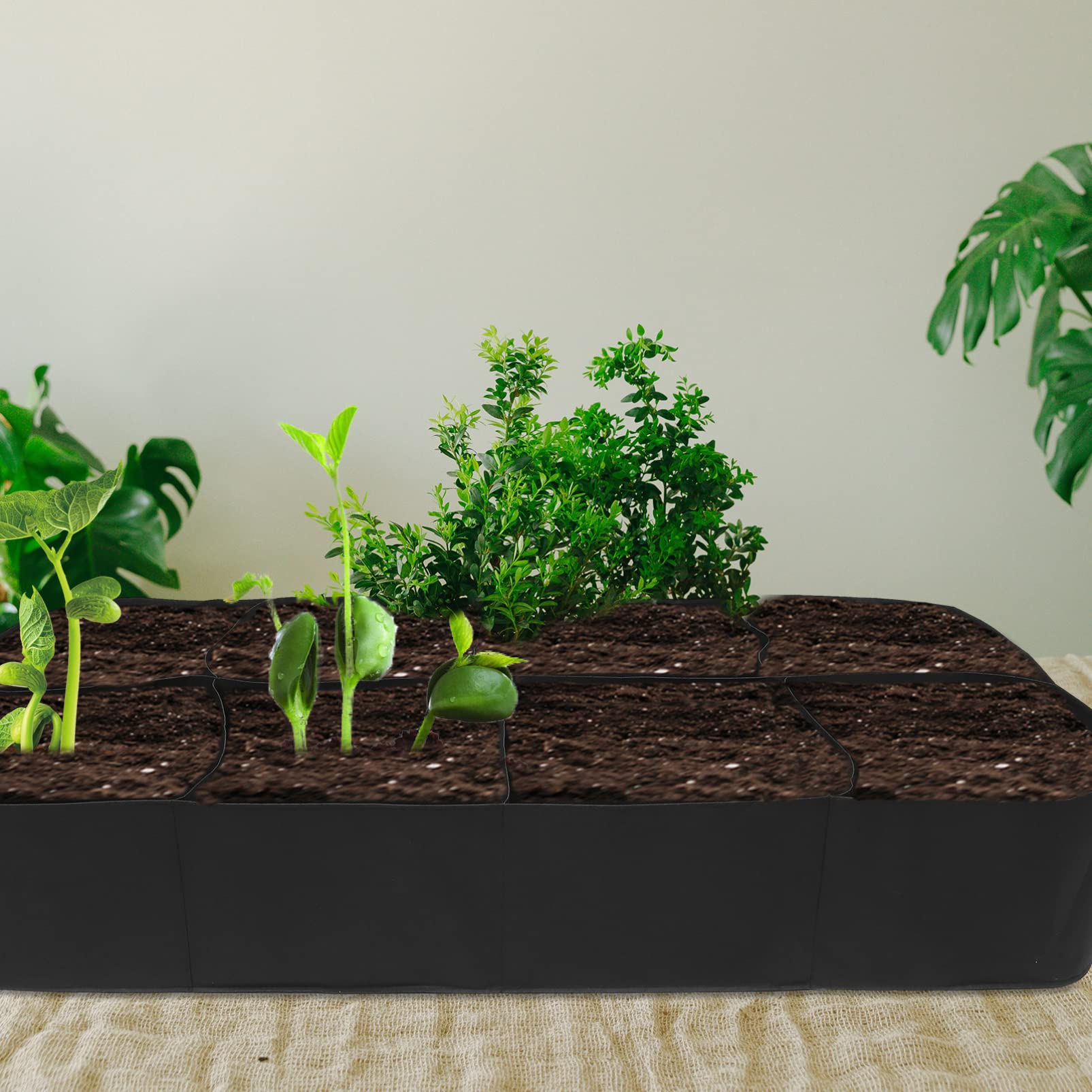 VICASKY Rechteckiger Pflanzbeutel Vliesstoff Atmungsaktiver Pflanzcontainer für Gemüse und Blumen für Gartenarbeit und Kleine Pflanzenzucht
