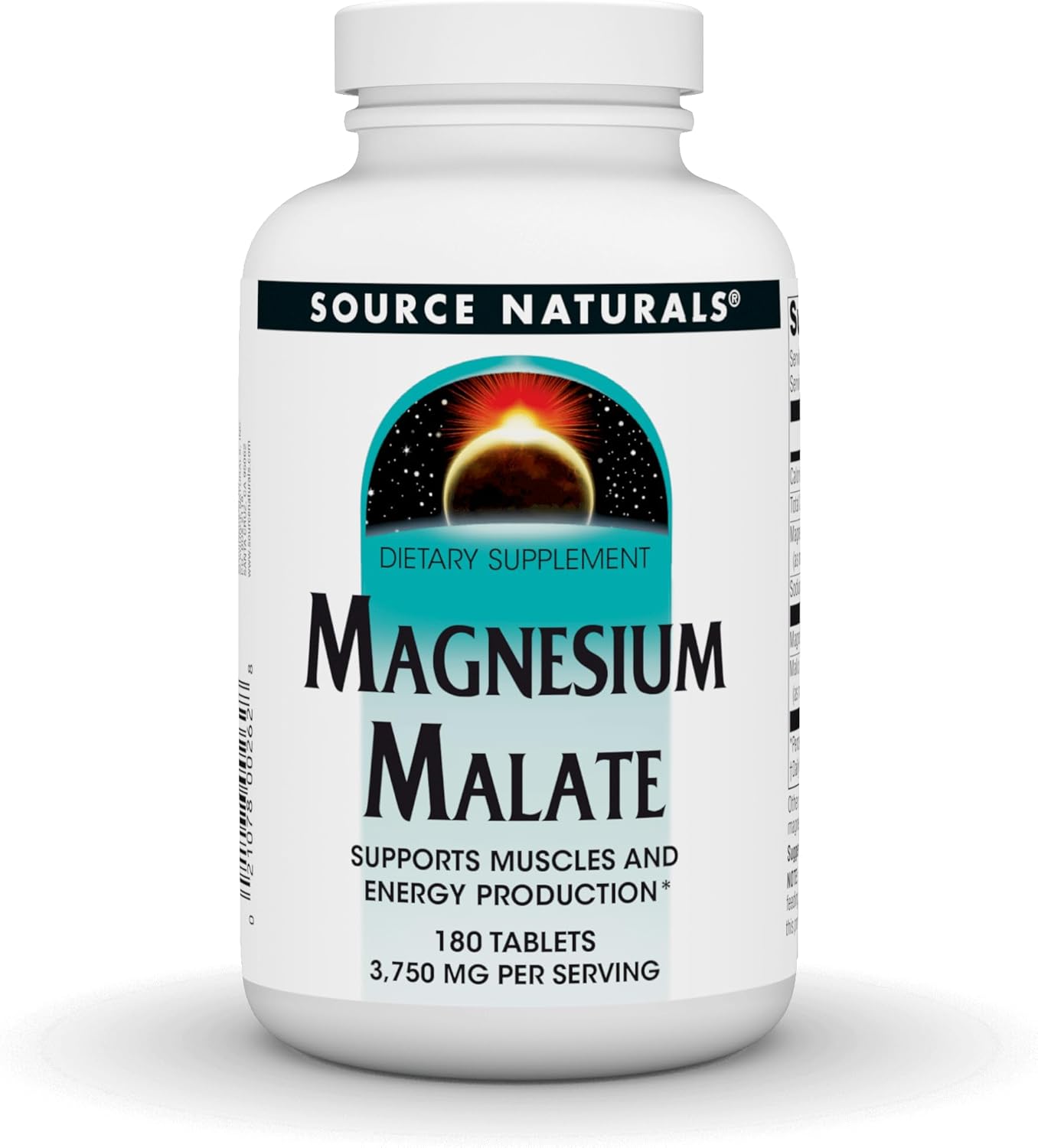 Source Naturals Magnesium Malate – 3750mg Per Serving – Essential Magnesium Malic Acid Supplement – 180 Tablets