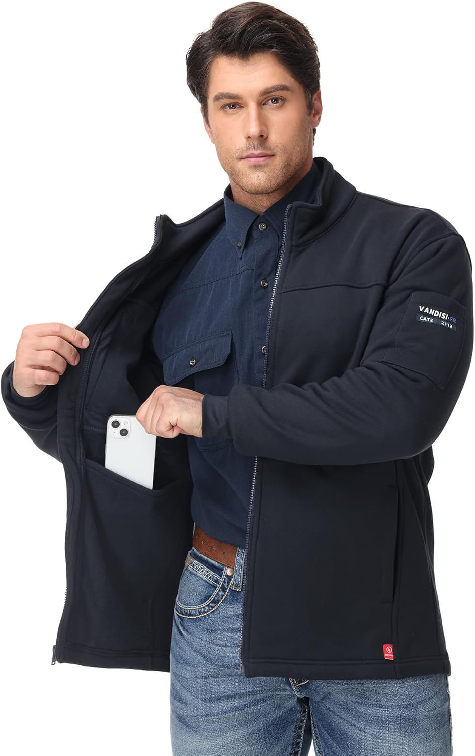 FR Jackets for Men Insulated Coat 12oz Fire Resistant Winter Outwear 100% Cotton FR Sweatshirt Heavy Weight - Image 2