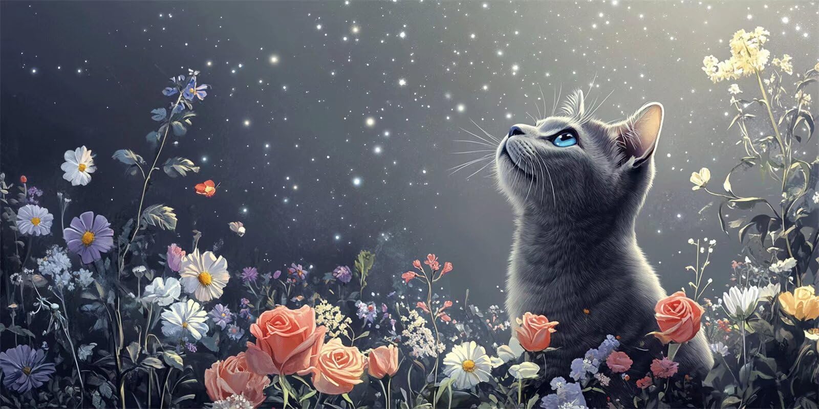 Grande Dipingere con i Numeri 60x120cm Dipingere con i Numeri Adulti Gatto Paint by Numbers Hobby Creativi Adulti e Principianti fai da te Kit Completo Craftoria,Decorazioni Casa Regalo Fiori-y1188