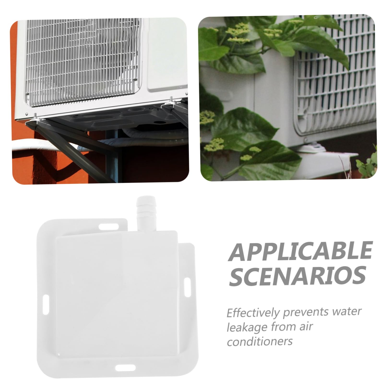 Alipis Bac de Récupération Eau pour Climatiseur Fuite avec Entonnoir Plateau de Drainage de Condensats pour Sols Secs et Protection Débordements