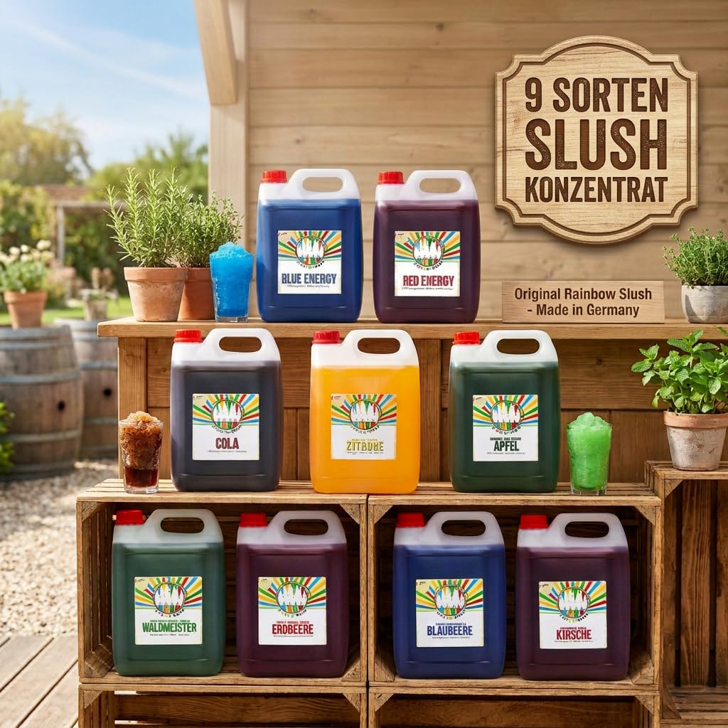 Sciroppo Granita Arcobaleno AZO FREE | assaggiare la mela | Concentrato per Granita Macchina per Gelato Macchina per Granitore Bevande 1:5