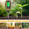 Soil Moisture Meter Digital, 4 in 1 Soil Tester withTemperature/pH/Moisture/Sunlight, Soil Testing Kit for Garden, Farm Outdoor/indoor (Black)