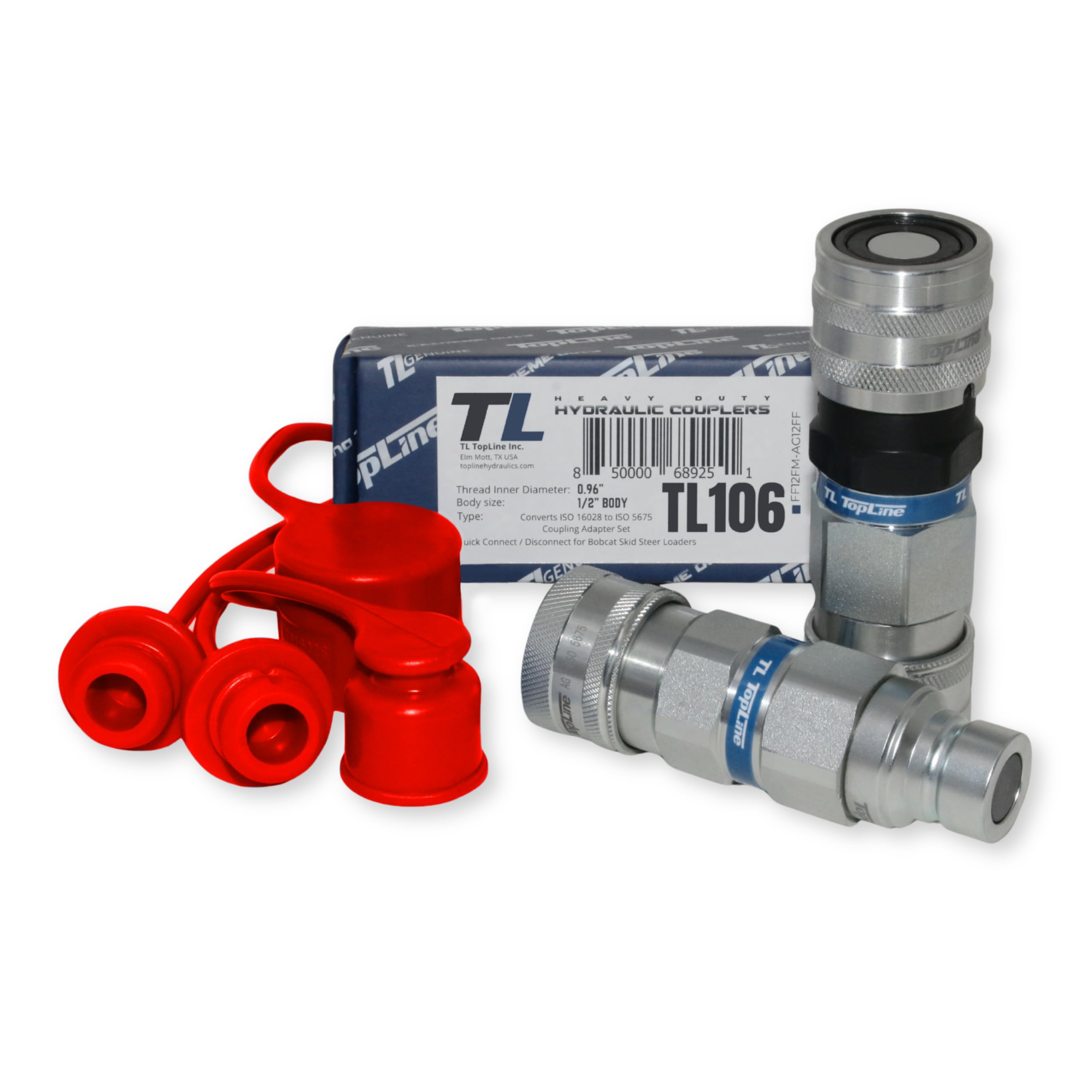 TL106 Hydraulik-Schnellkupplungsadapter-Set, flache Oberfläche zu AG-Stil