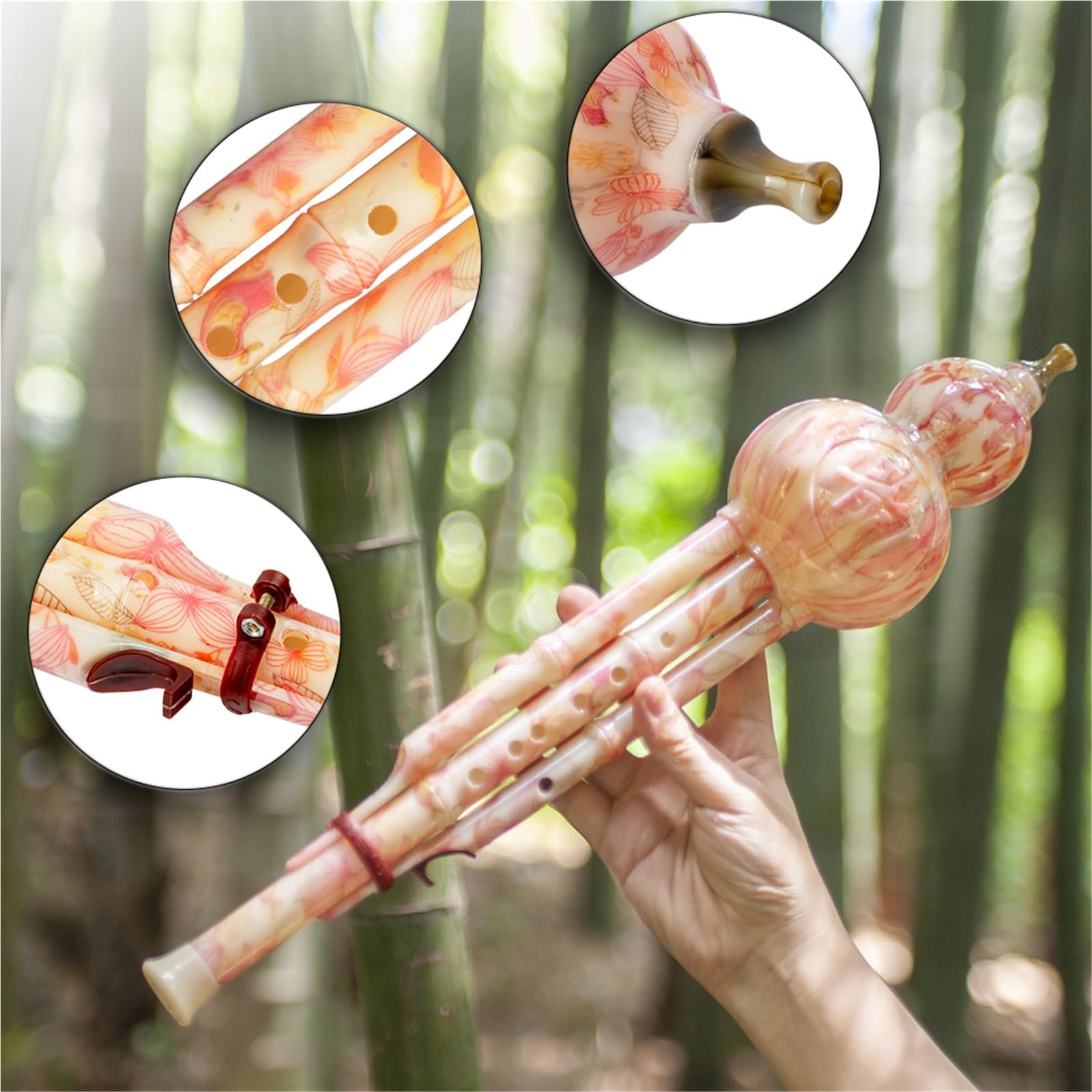 Hulusi Clave De C Hulusi Instrumento Musical Tradicional Chino ABS Flauta De Calabaza Curcubit Instrumento Étnico Con Funda Protectora