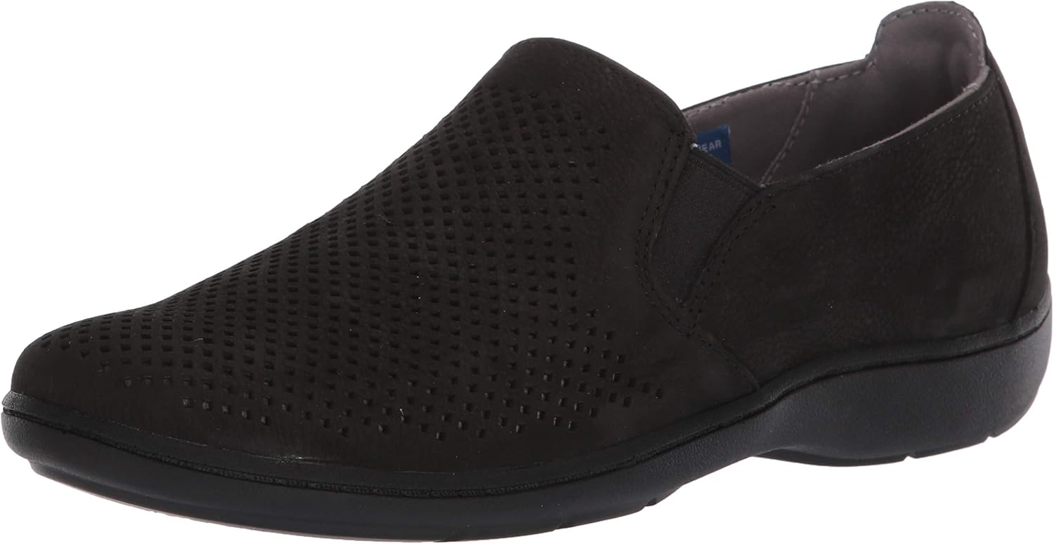 Aravon Women's Lia Slipon, BLACK, 6.5 Medium