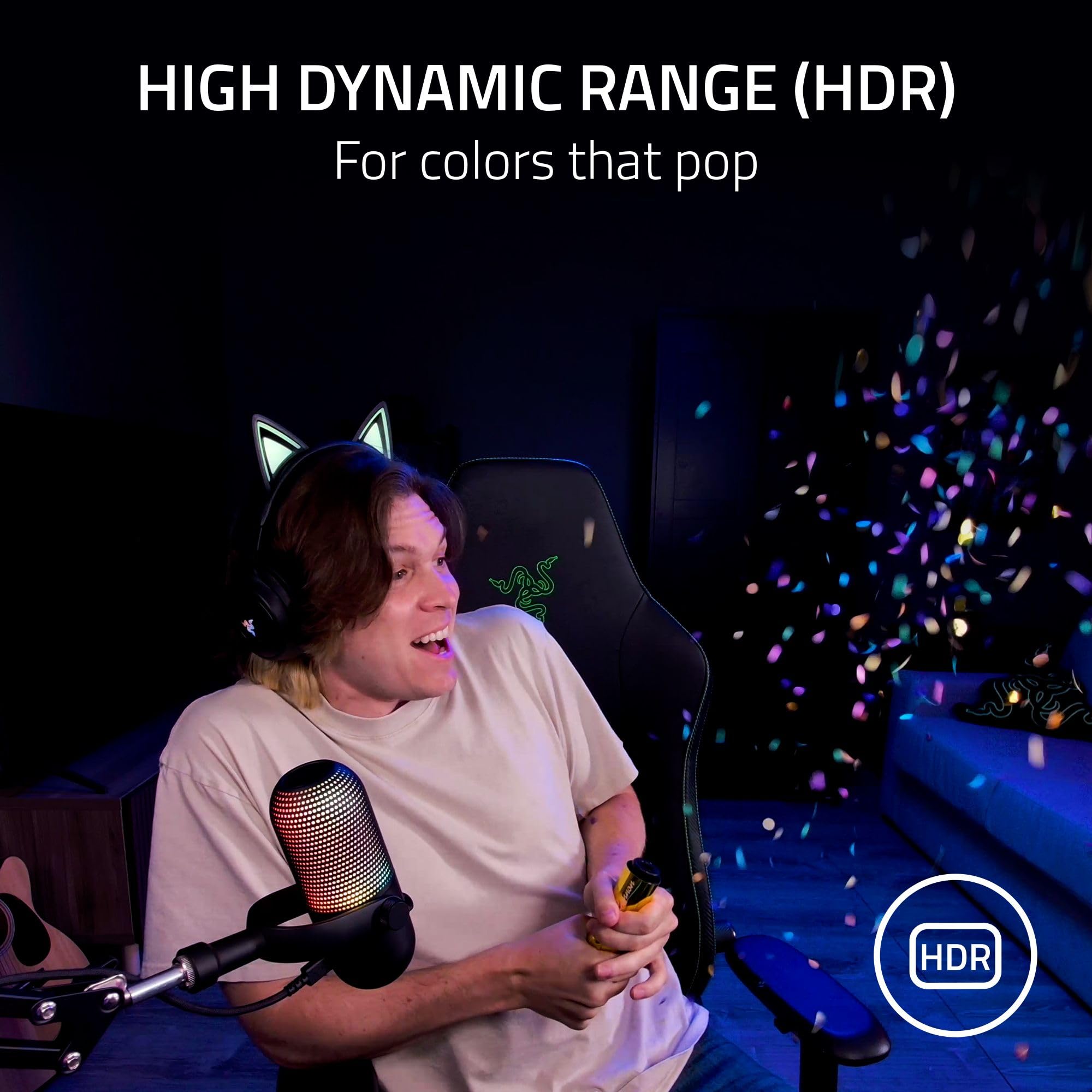 Razer Kiyo V2 - Webcam in streaming: 4K 30 fps, 1080p 60 fps – inquadratura automatica alimentato da IA – microfono integrato – obiettivo angolare ultra ampio – protezione della privacy – Funziona con