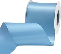 Vista 97 de Cinta de satén plateada de doble cara de 1-1/2 pulgadas x 50 yardas, cinta plateada de poliéster para envolver regalos, muy adecuada para bodas