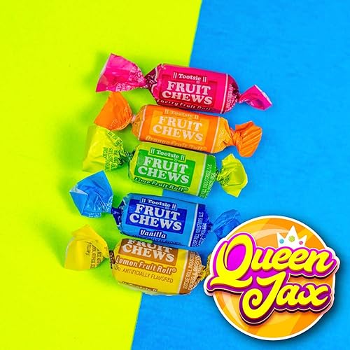 Miniatura 2 de Masticables de frutas - Bolsa de 1 libra - Caramelos surtidos - Masticables, afrutados y deliciosos - Cereza, limón, lima, naranja y vainilla -