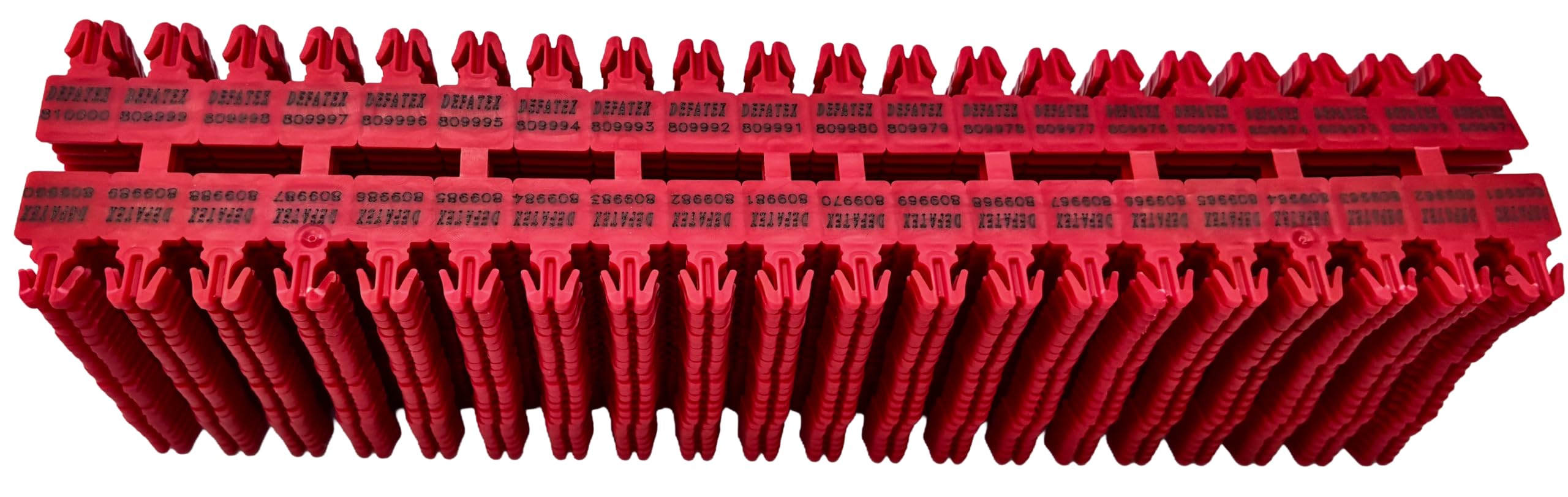 Precintos Seguridad universal para Valijas tipo Flecha Rojos Numerados y logo generico(1000 Unidades)