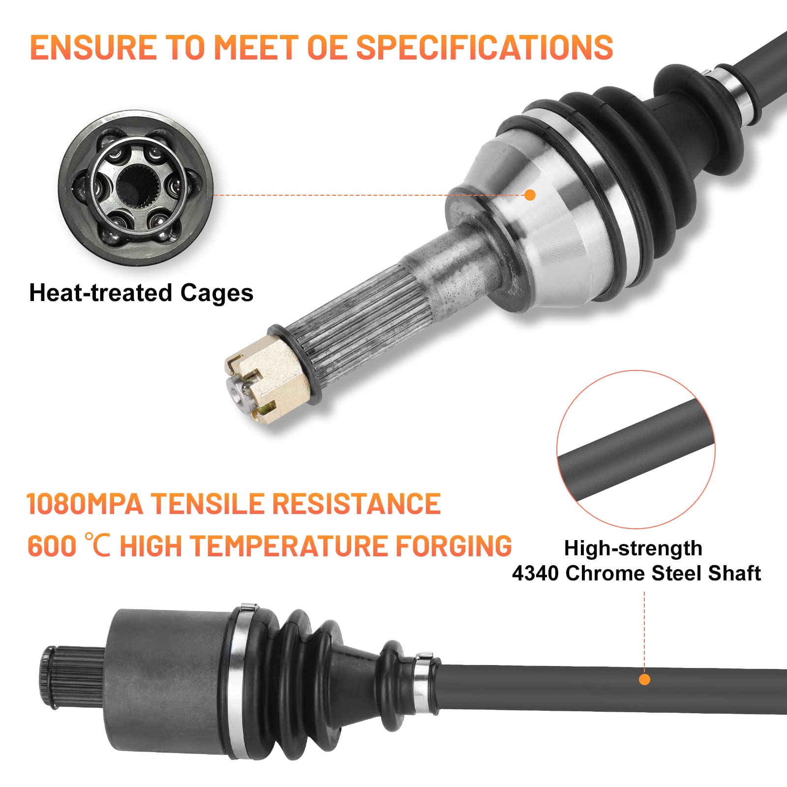 Rear CV Axle Drive Shaft for Polaris Ranger 570 900 1000 Crew XP 2013 ...