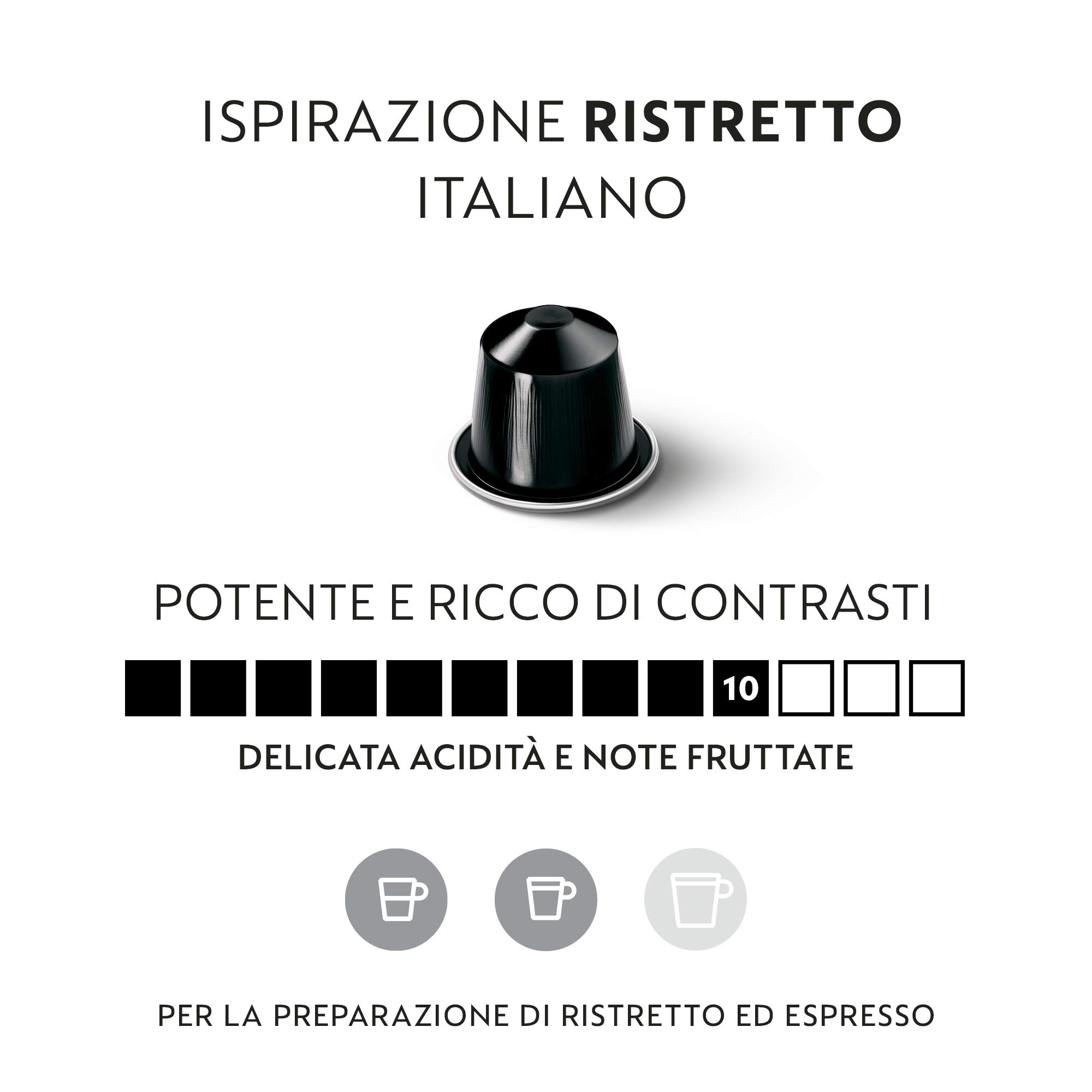 CAPSULE NESPRESSO ORIGINALI - Ispirazione Ristretto, 100 Capsule Nespresso, Intensità 10 su 13, Linea Original, Capsule Riciclabili Nespresso