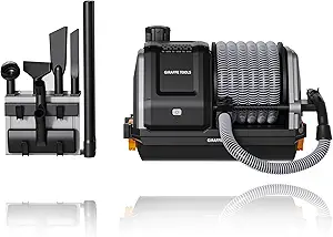 Giraffe Tools Grandstorm Retractable Vacuum Cleaner Wall-Mounted, Shop Wet Dry Vacuum Cleaner with 6 Nozzles for Car Detailing Remote Control Garage Vacuum, Grey