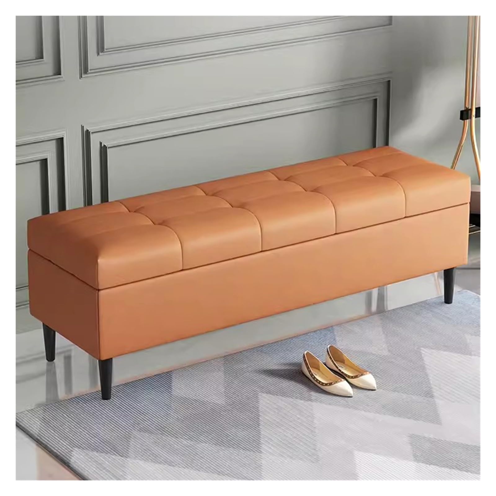 FCXWEVR Modern Upholstered Sto Bench for Entryway Slish Bed End Seat rious Footstool with Lift Top and Hidden Sto Ideal for nizing Shoes and tials