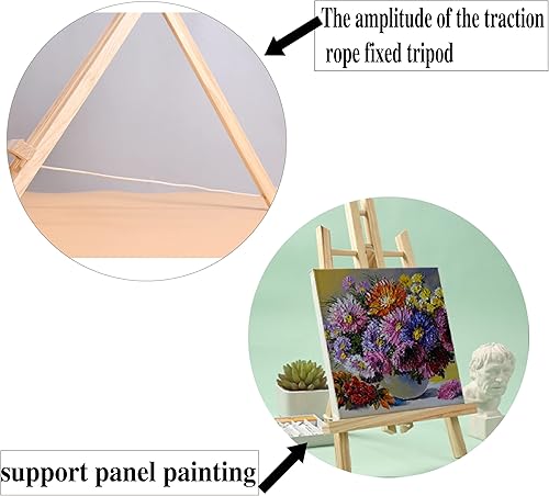 Miniatura 7 de Soporte pequeño de exhibición de mesa de 11 pulgadas, caballete de artista con marco A, trípode de madera de haya, caballete de fiesta de pintura